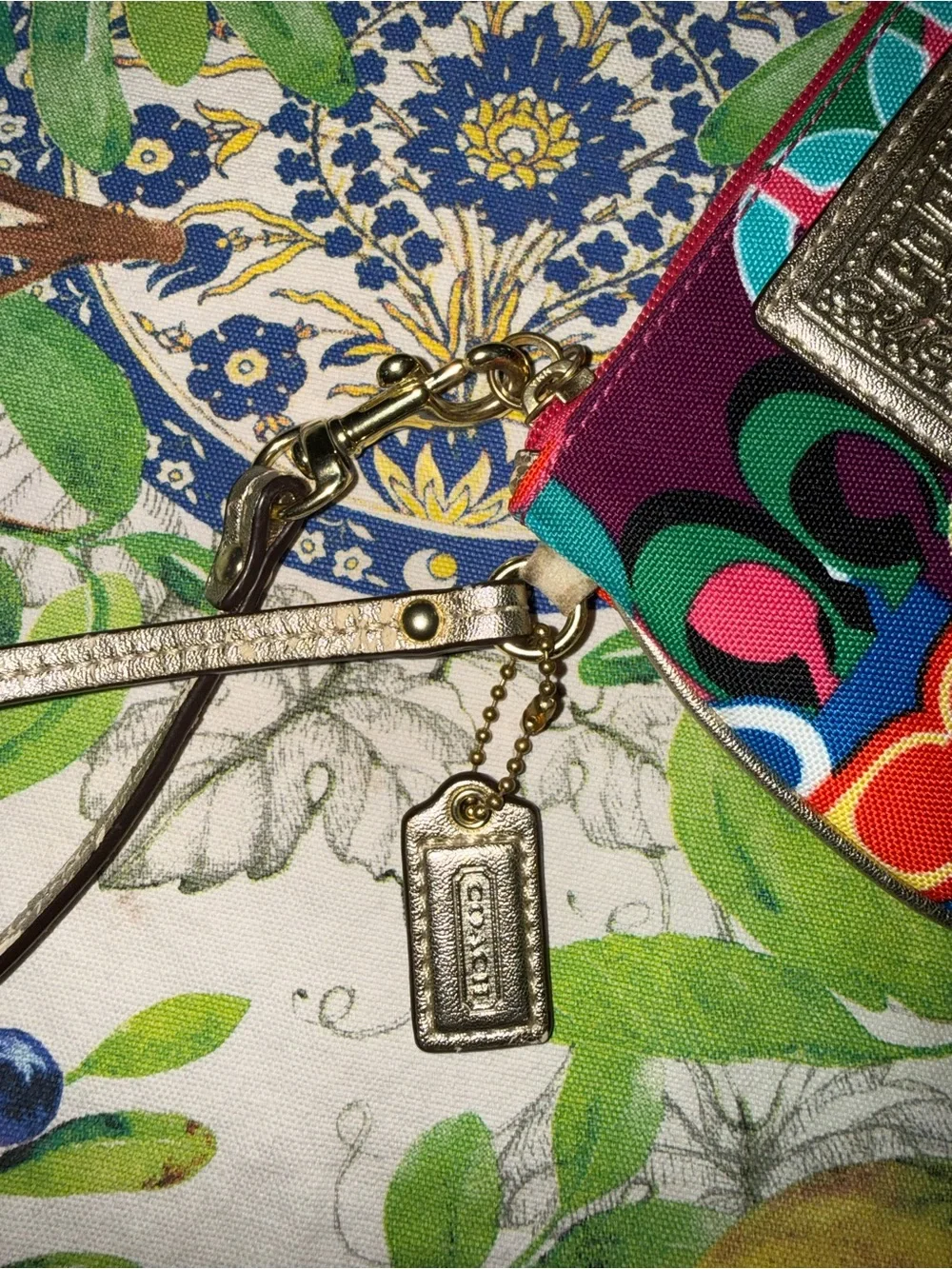 Coach Multicolor Graphic Signature Wristlet